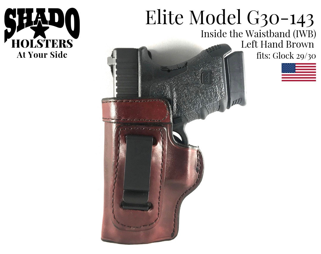 SHADO Leather Holster USA Elite Model G19-143 Right Hand Brown IWB Glock 19Brand 